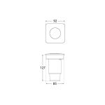 Ugradna LED lampa CECI 90-SQ BK - Slika 3