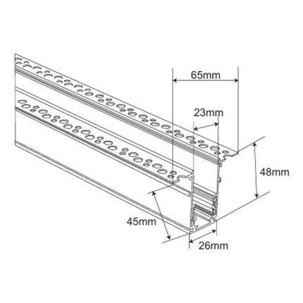 Ugradna magnetna šina 3m FMTU01-3 WH-Cormel-FORMA
