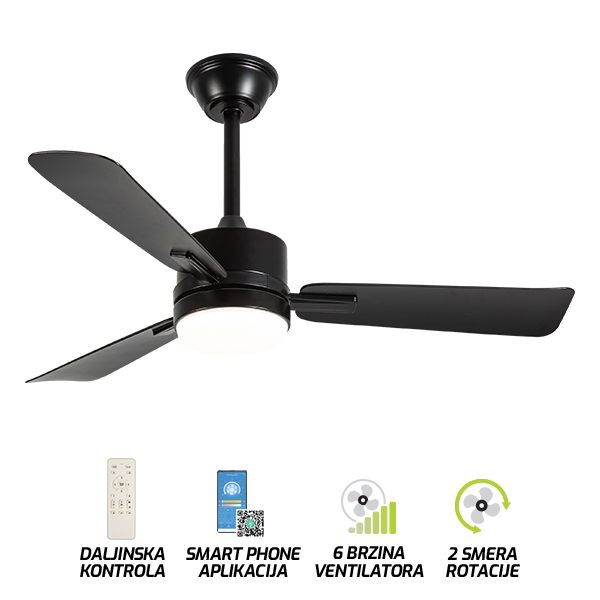 Plafonski ventilator sa svetiljkom FV3102-107 BK-Cormel-FORMA Plafonski ventilator sa svetiljkom FV3102-107 BK-Cormel-FORMA